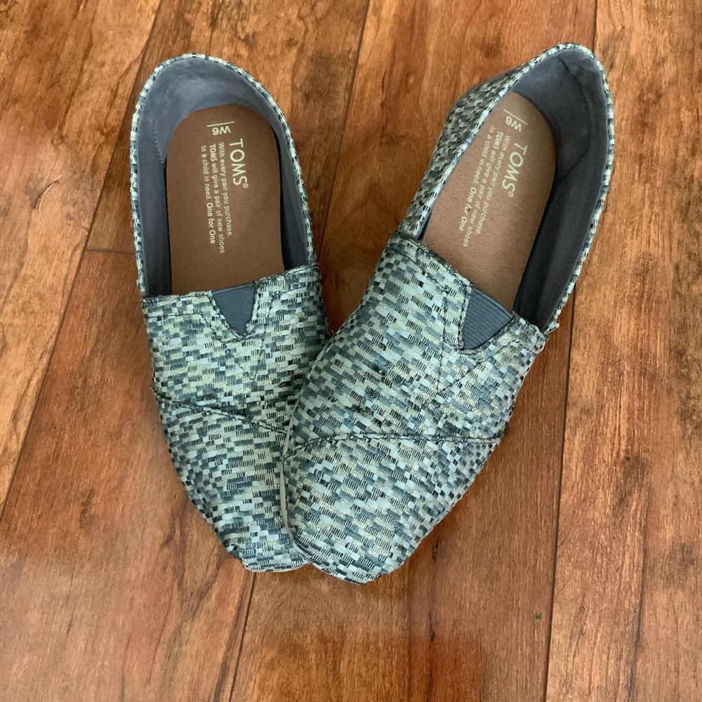 TOMS Classic Glitz Woven Slip Ons